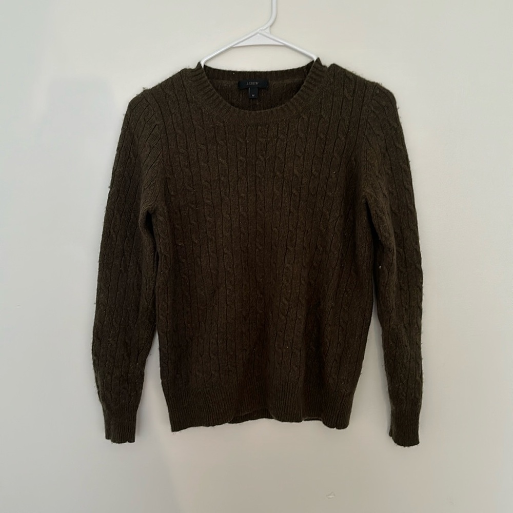 Women’s dark army green j crew sweater